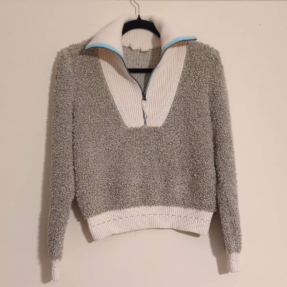 Moth Gray and Cream Cowl Neck Sweater from Anthropologie
